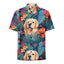 Mens Aloha Shirt-Paws in Paradise Golden Retriever